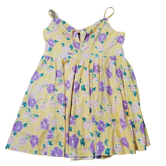 torrid Dresses & Skirts - Torrid Womens Skater Dress Size 3X Yellow Purple Floral Poplin Spring Easter NWT
